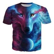 Galaxy Wolf Designer T-Shirt