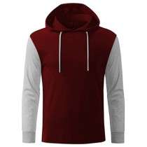 Long Contrast Sleeve Hooded T-Shirt