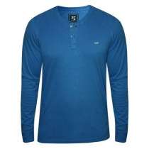 Mens Blue Full Sleeve Cotton T- Shirt