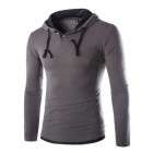 Gray Men's Stylish Hooded T-Shirt