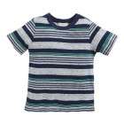Stylish Navy Green Stripes Half Sleeves T-Shirt